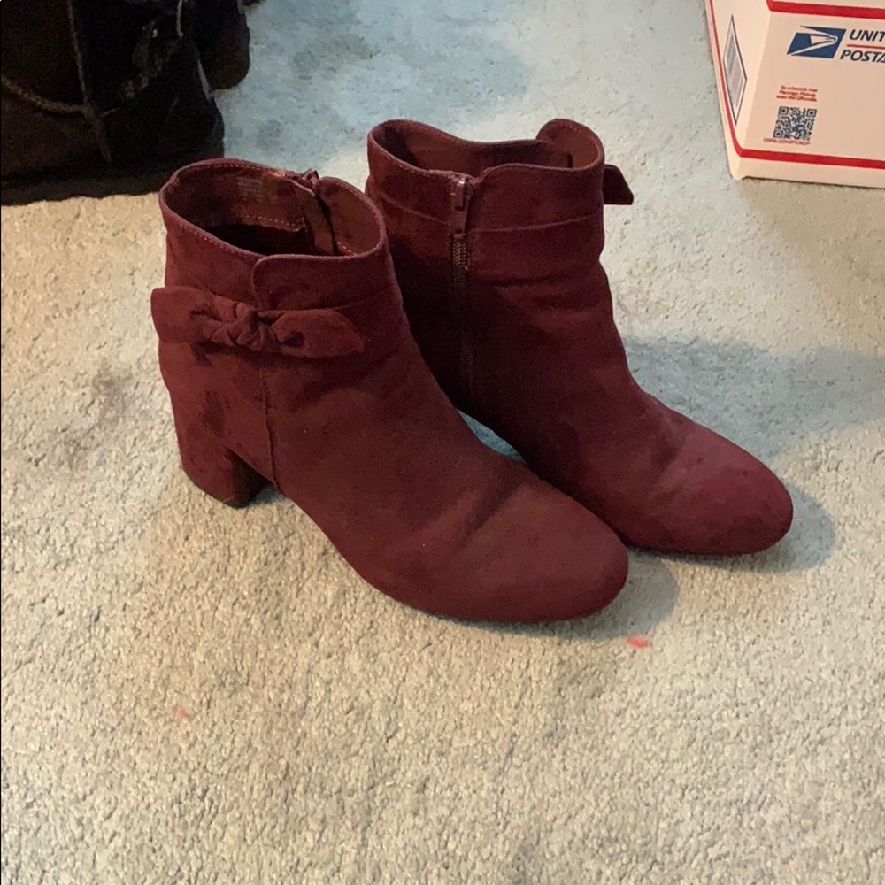 Red heeled booties